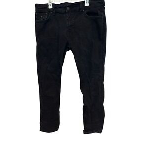 True Religion Rocco Relaxed Skinny Jeans Black Denim Men's 38 x 32 Flap‎ Pocket